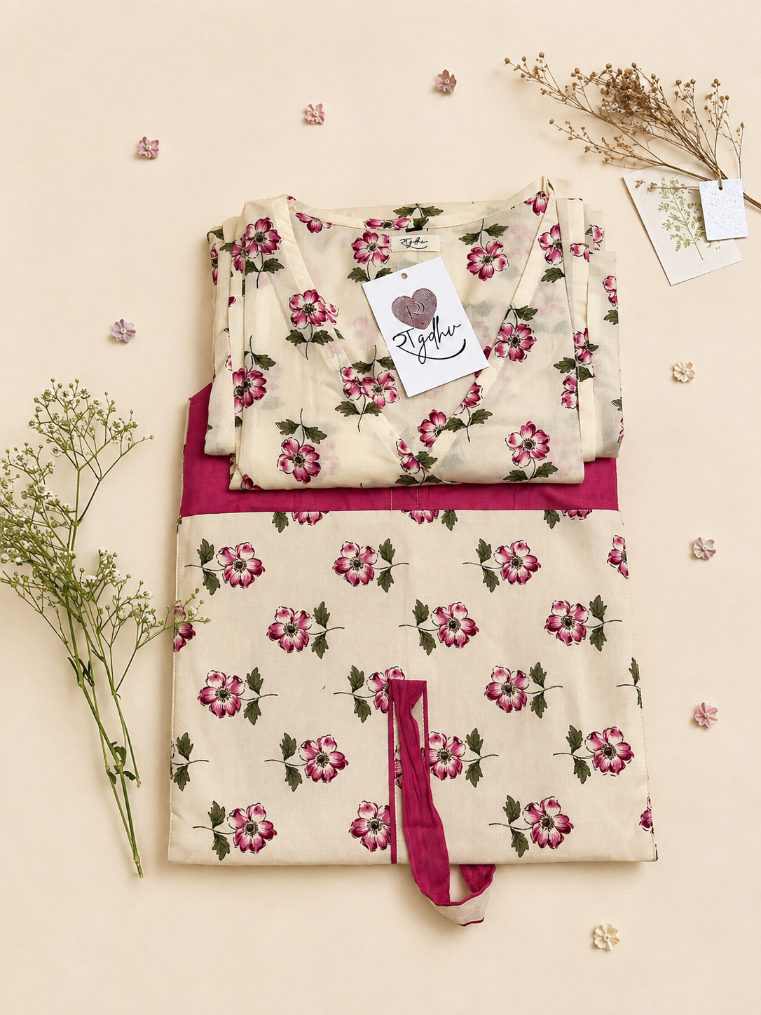Pure Cotton Angrakha Kurta Set for Women Comfortable | Elegant | Everyday Wear