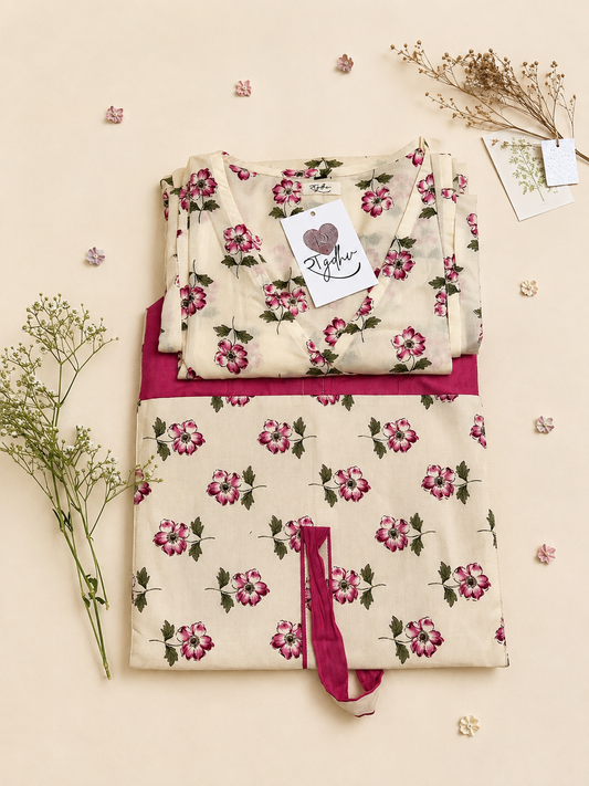 Pure Cotton Angrakha Kurta Set for Women Comfortable | Elegant | Everyday Wear