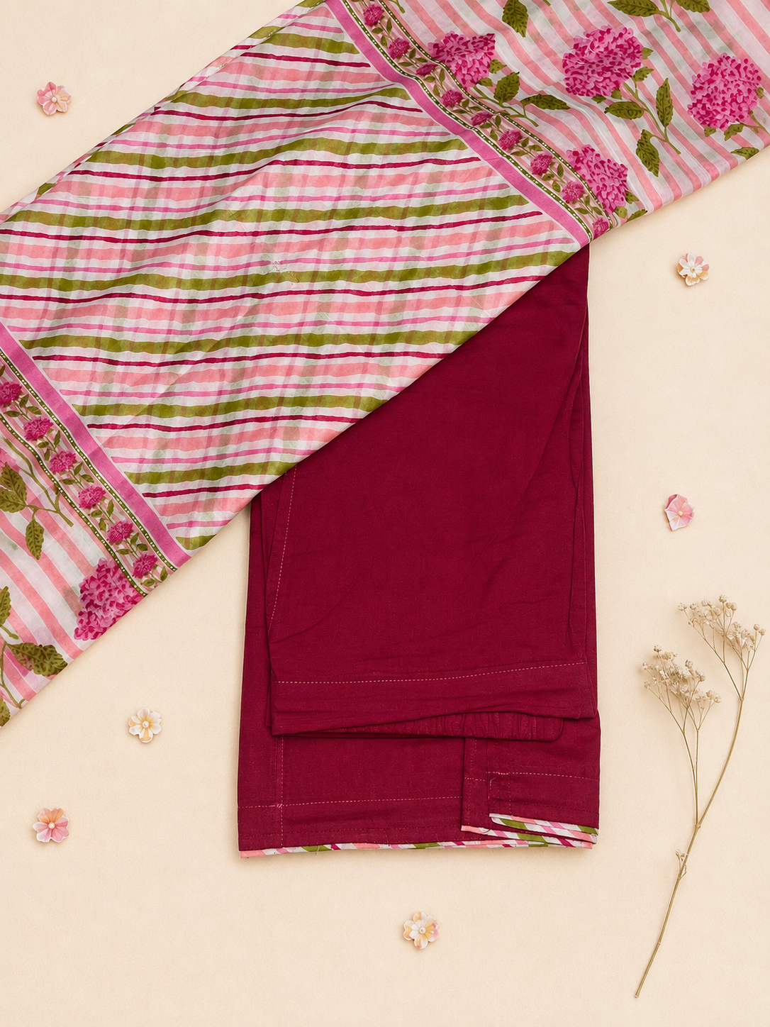 Pure Cotton Angrakha Kurta Set in Lehriya Print for Women Comfortable | Elegant | Everyday Wear
