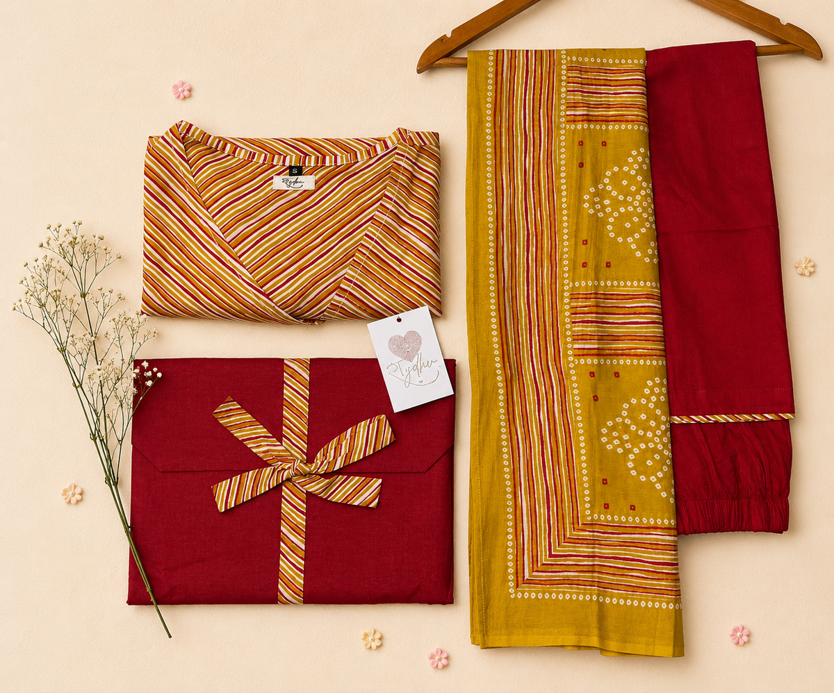 Pure Cotton Angrakha Kurta Set for Women Comfortable | Elegant | Everyday Wear